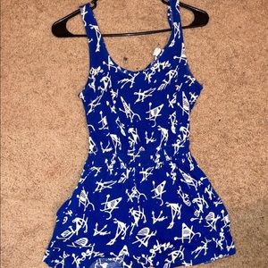 Forever 21 blue and cream romper